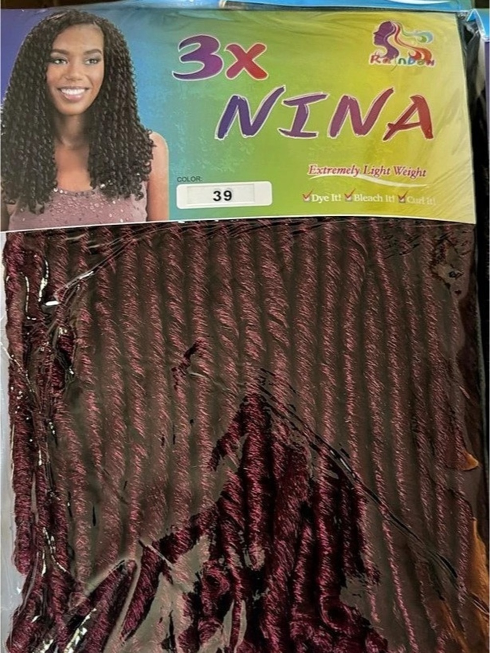 Nina 3X Nina Burgundy soft faux locs Braiding Hair NWT